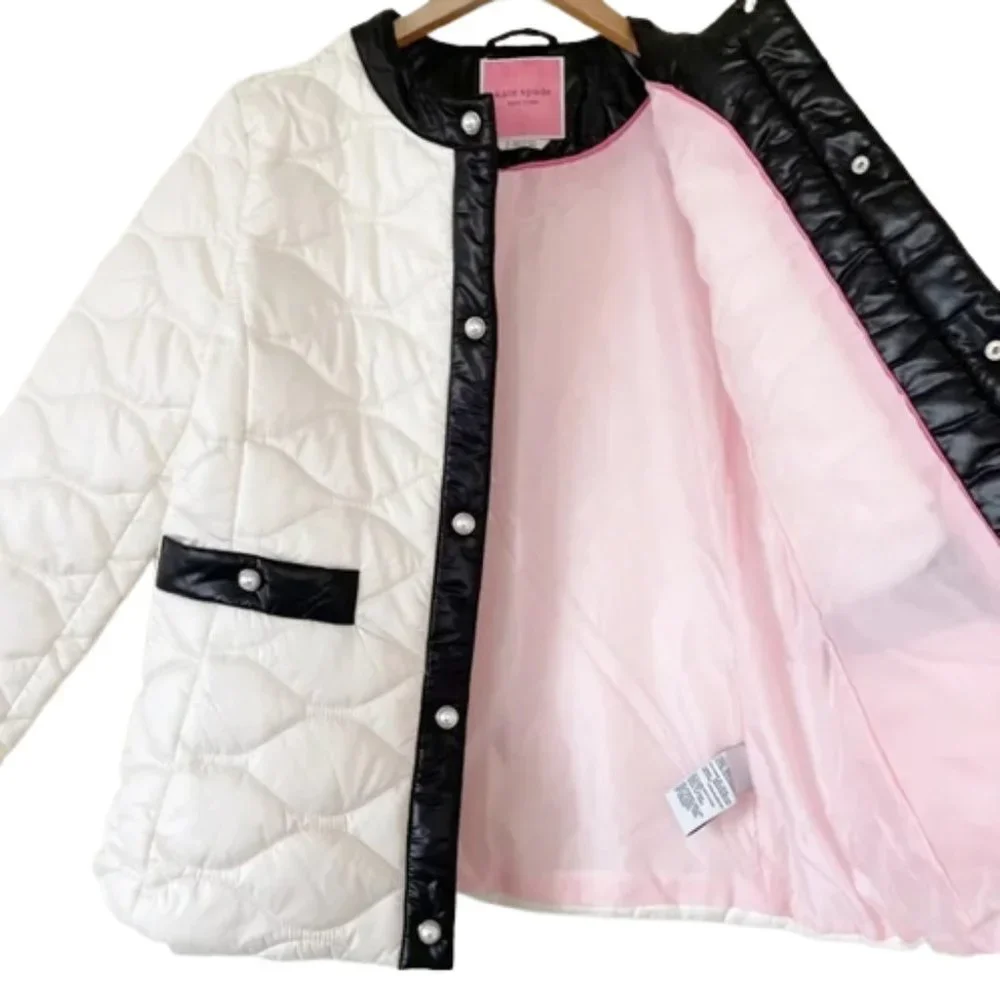 Kate Spade New York Framed Quilted with Pearl Snaps Jacket